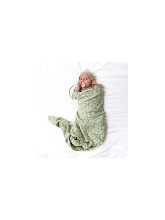 A Little Lovely Company Piqué-Swaddle-Tuch Dark Sage 120x120cm. 1Stück