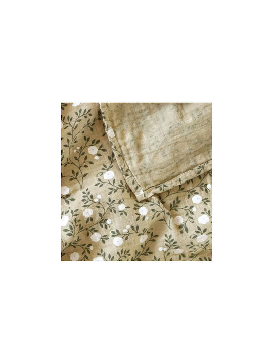 A Little Lovely Company Muslin Swaddle Wrap Dark Sage Green 120x120cm.