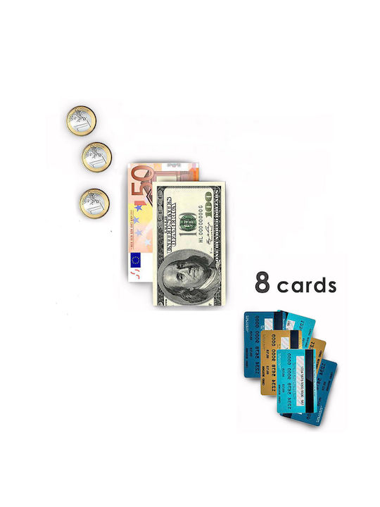 Portofel pentru carduri, bancnote și monede "handy" de culoare gri
