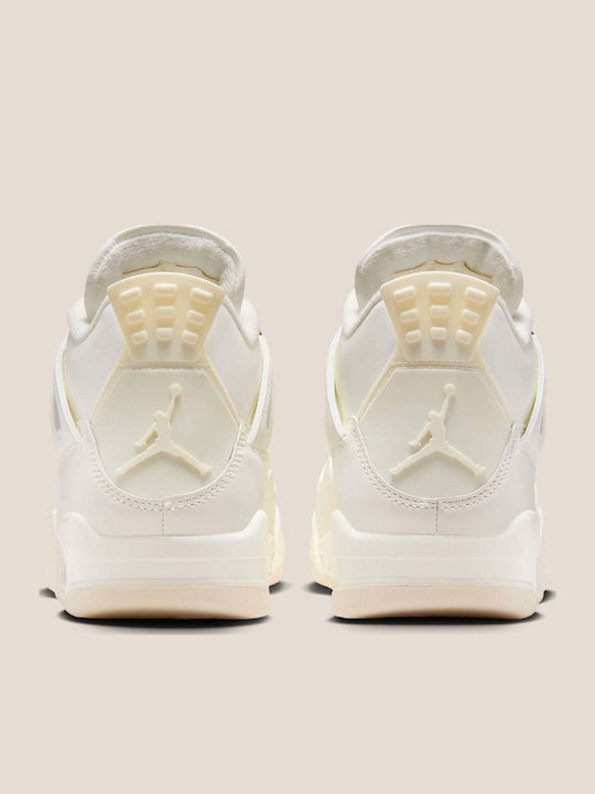 Air  4 Retro Adidași Pentru Femei Tip Botine Sail Metallic Gold Alb