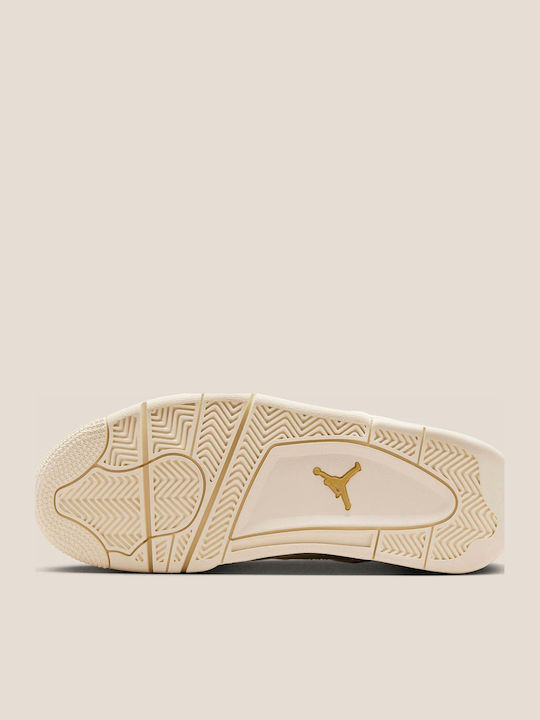 Air  4 Retro Adidași Pentru Femei Tip Botine Sail Metallic Gold Alb