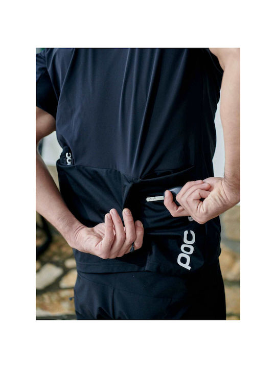 Poc Bărbați Mâneci scurte Tricou de ciclism Negru