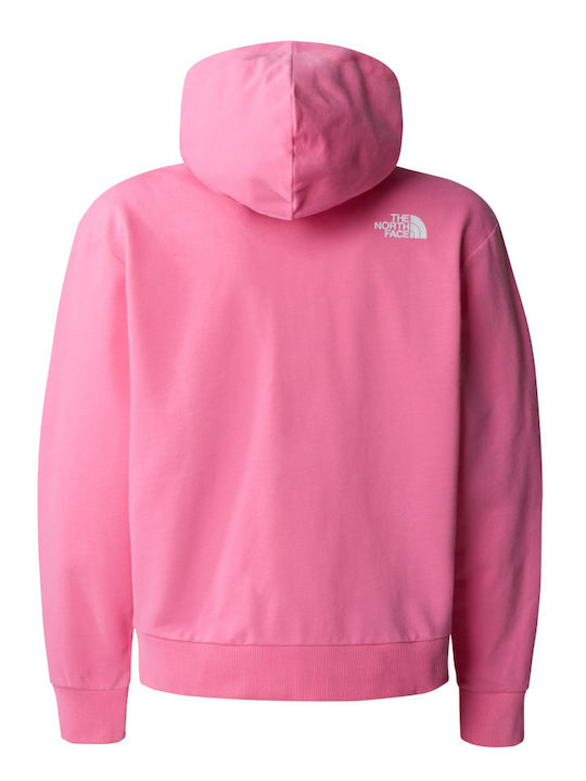 The North Face Kids Sweatshirt Cardigan Cotton with Hood Pink Full