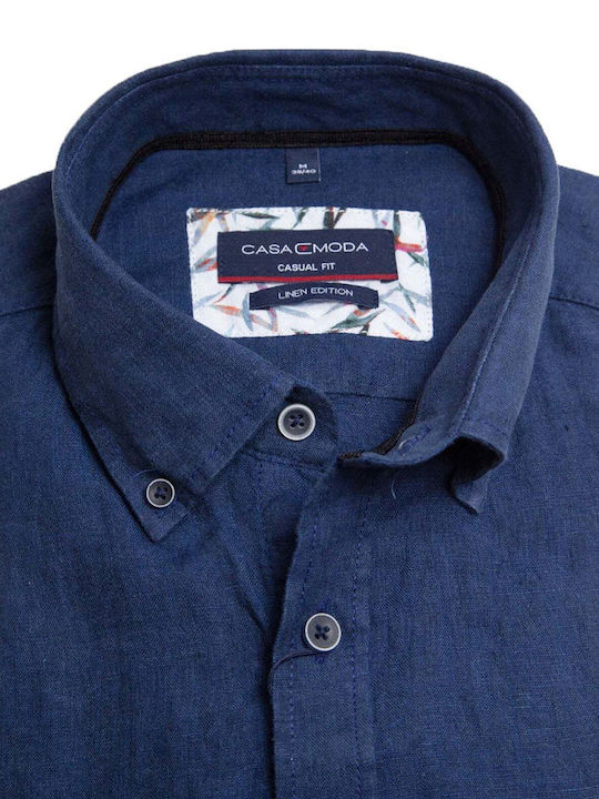 Casa Moda Men's Shirt Long Sleeve Linen Dark Blue