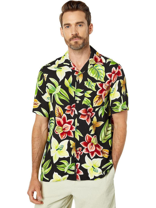 Deus Ex Machina Men's Shirt Short Sleeve Floral Black