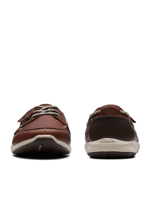 Clarks Leder Herren Mokassins in Tabac Braun Farbe