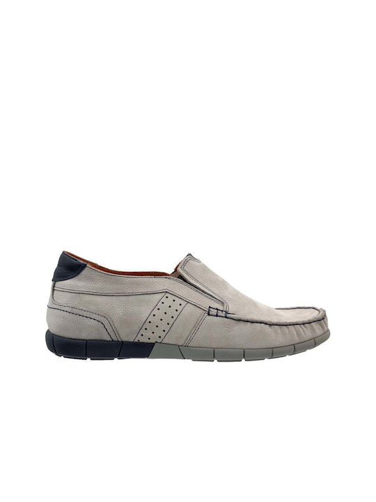Boxer Men's Leather Moccasins Gray