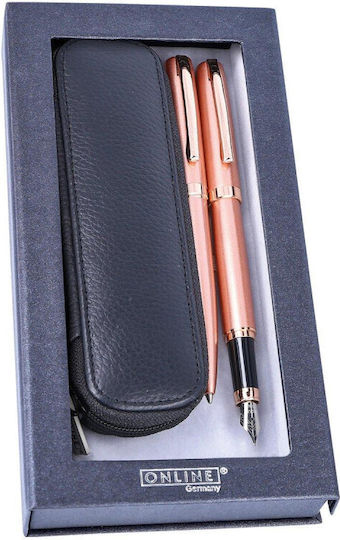 Онлайн комплект за писане с калъф, писалка и химикалка Rose Gold 34574