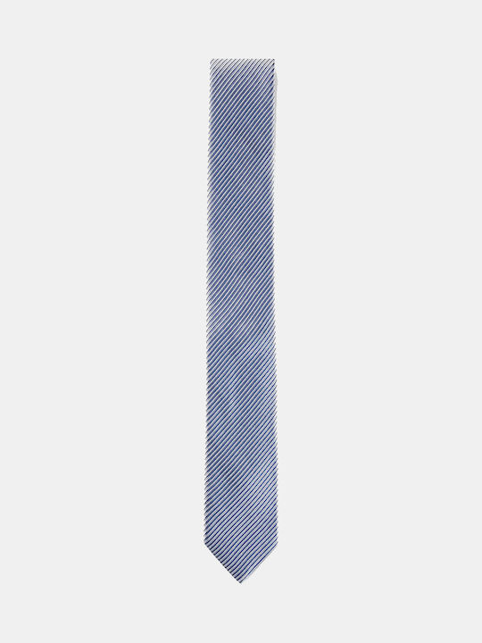 Hugo Ανδρική Γραβάτα Μεταξωτή με Σχέδια σε Γαλάζιο Χρώμα