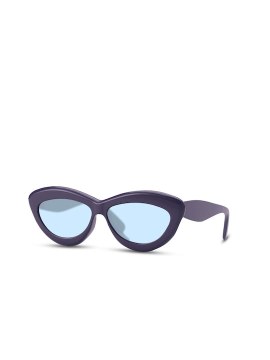 Solo-Solis Women's Sunglasses with Blue Plastic Frame and Light Blue Lens NDL6698