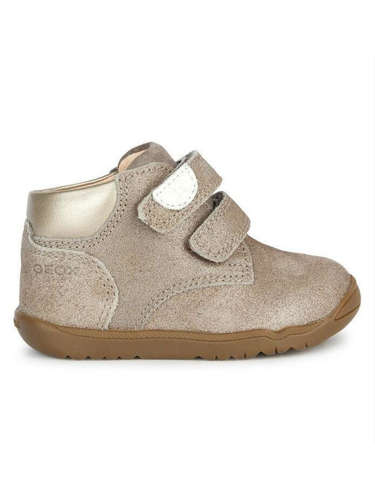 Geox B Macchia G C Kids PU Leather Boots Beige