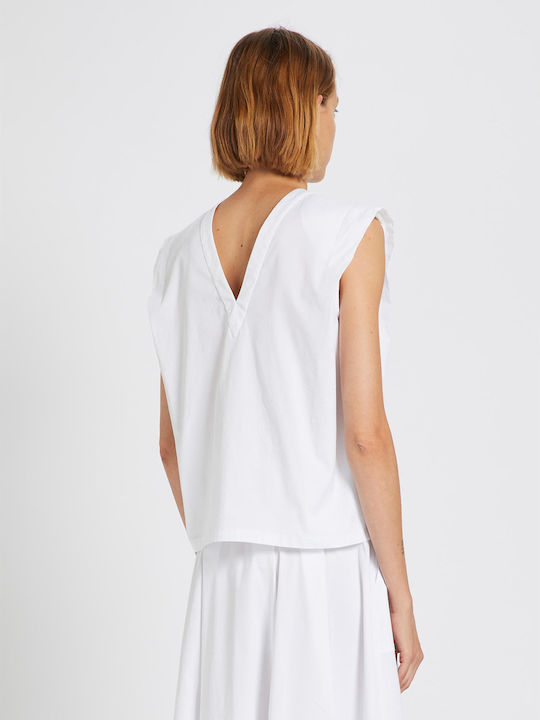 Marella Women's Summer Blouse Sleeveless White