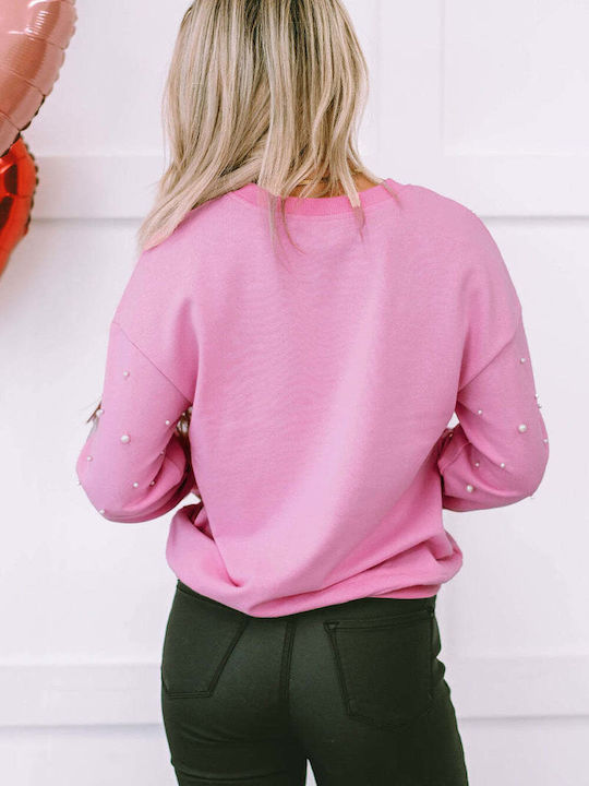 Pink T-shirt With Beads Ellamae Bonbon