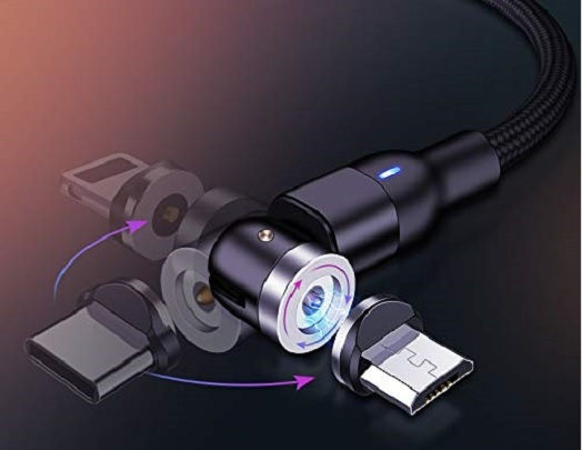 Μαγνητικό / LED USB-A to Lightning Cable Μαύρο 2m