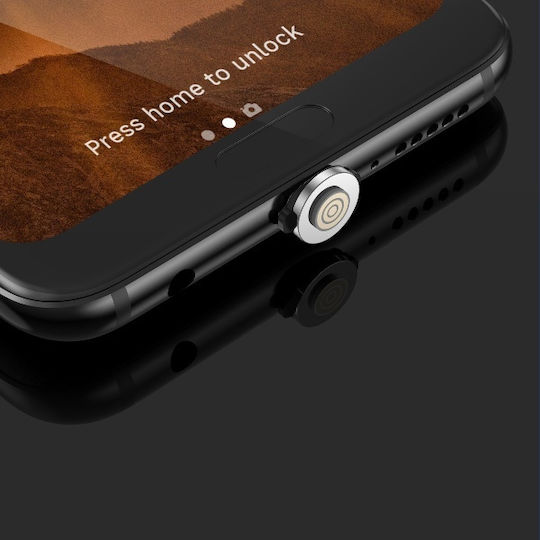 Μαγνητικό / LED USB-A to Lightning Cable Μαύρο 2m