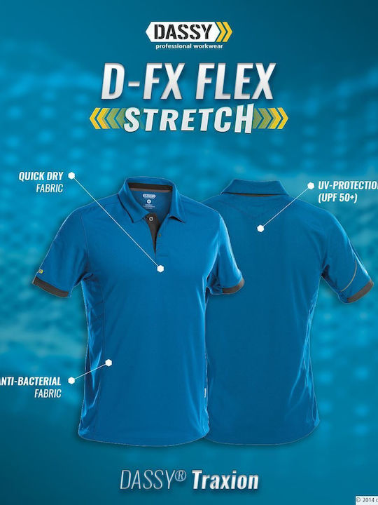 Dassy Workwear Herren Polo-Arbeitshemd Blau