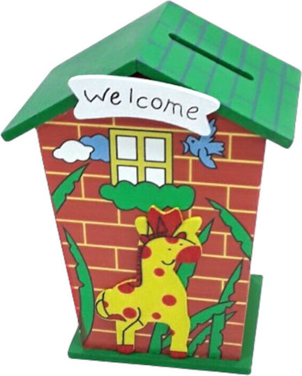 XMASfest Children's Money Box Wooden Multicolored 12x9x6cm