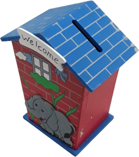XMASfest Money Box Wooden Gray 12x9x6cm