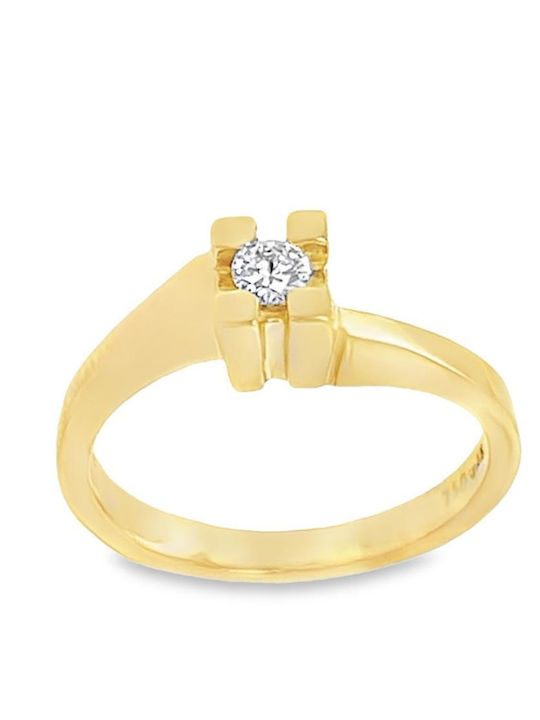 18K Gold and Diamond Mono Ring Rn09409