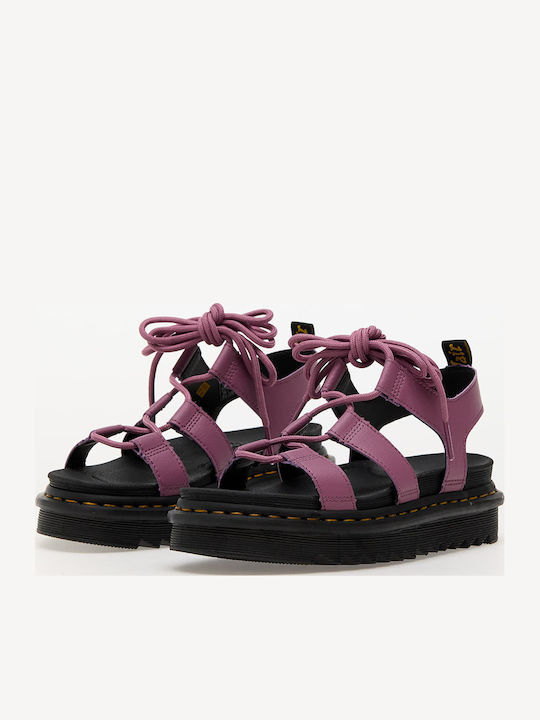Nartilla Leather Women's Flat Sandals in Purple Color