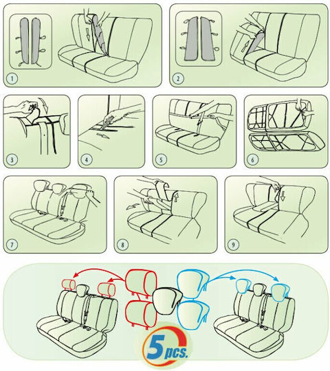 Kronos Super Airbag Complete Seat Covers - Dimensiunea L