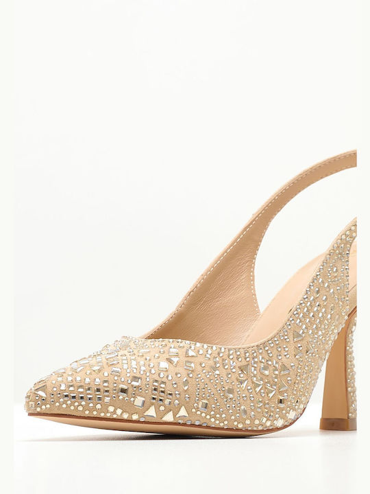 Alma en Pena Leder Pumps Beige