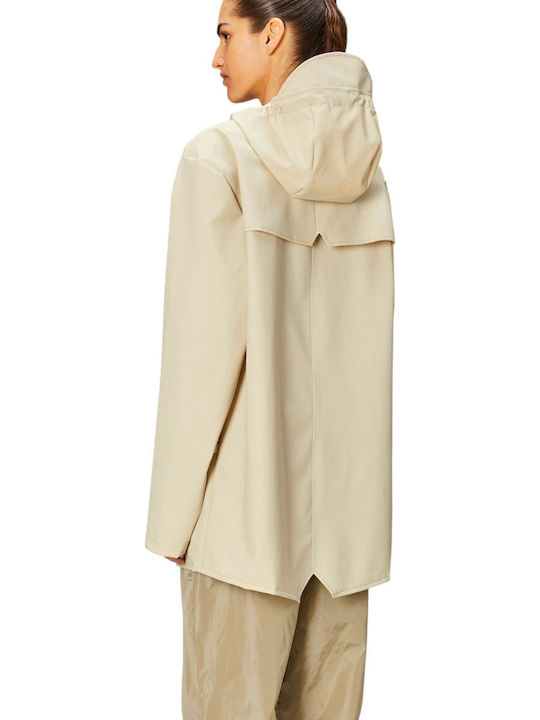 Rains Women's Short Lifestyle Jacket Waterproof for Winter Dune