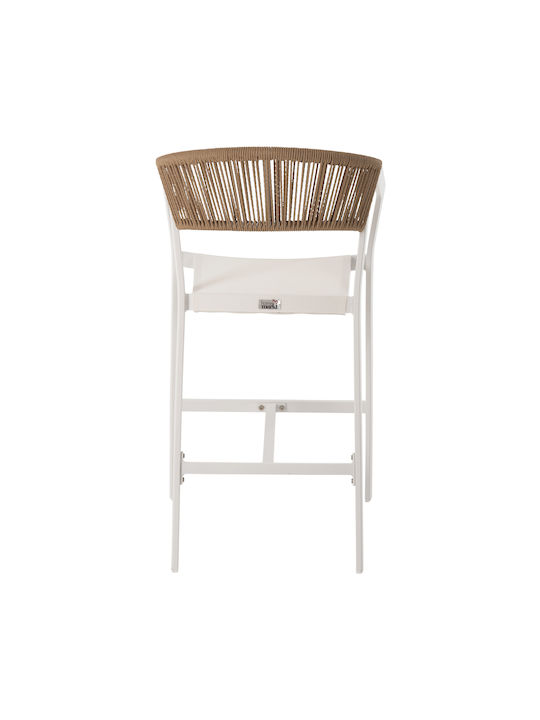 Bar Stool for Outdoor Space Made of Aluminum White 57x57x99cm