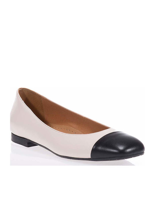 Toutounis Leather Ballerinas Beige