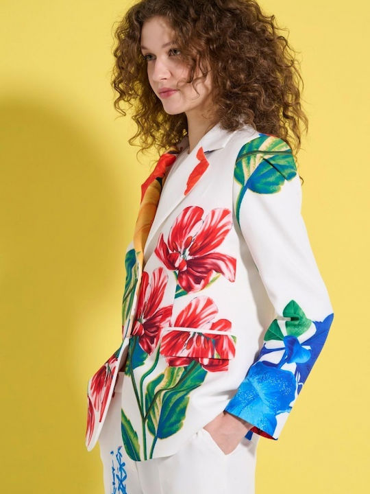 Matis Fashion Long Women's Blazer Floral