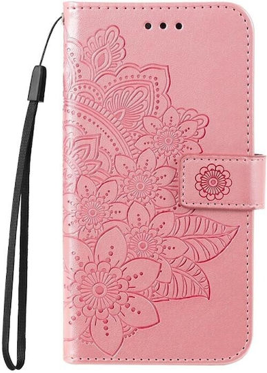 Flowers Wallet Ροζ Χρυσό (Realme 12 Pro 5G / 12 Pro+ Plus 5G)