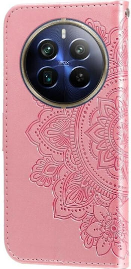 Flowers Wallet Ροζ Χρυσό (Realme 12 Pro 5G / 12 Pro+ Plus 5G)