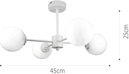 Inlight Pendant Light White for 4 Bulbs G9 70x70cm