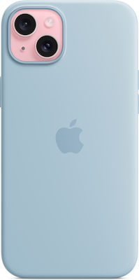 Apple Umschlag Rückseite Silikon Hellblau (iPhone 15 Plus)