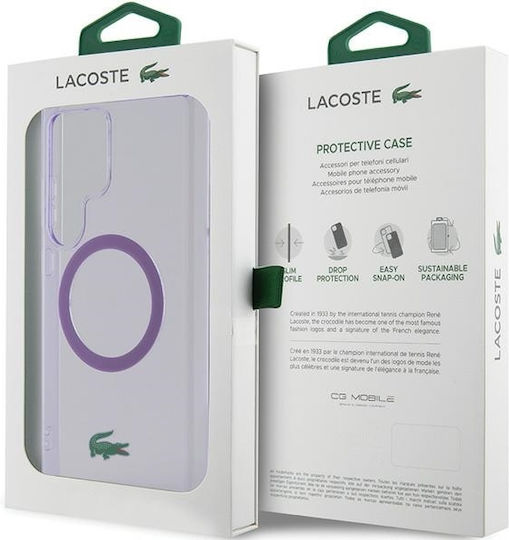 Lacoste Umschlag Rückseite Kunststoff Lila (Galaxy S24 Ultra)