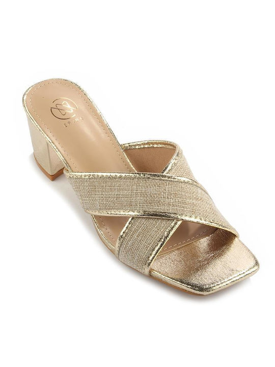 Fshoes Damen Sandalen in Gold Farbe