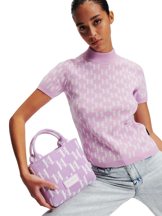 Karl Lagerfeld Monogram Women's Bag Tote Handheld Lilac