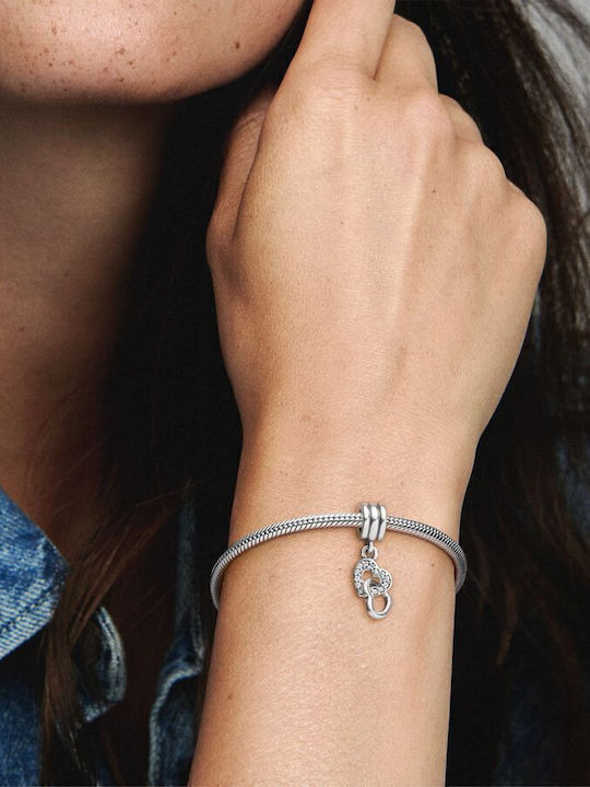 Pandora Interlocking Hearts Anhänger Herz aus Silber mit Zirkon
