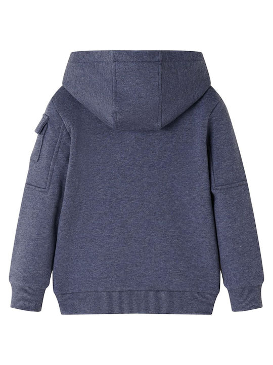 vidaXL Kids Sweatshirt Cardigan with Hood Dark blue