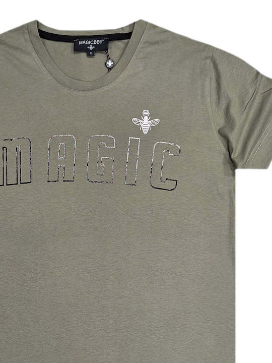 Magic Bee Men's Short Sleeve T-shirt Khaki