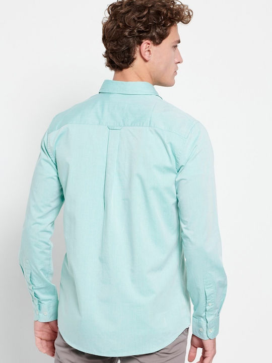 Long-sleeved Cotton Shirt Green Mel