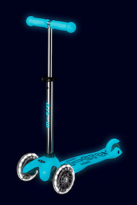 Micro Kinderroller Mini Deluxe Glow LED 3-Rad Gletscher Aqua