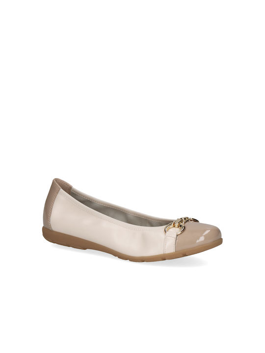 Caprice Anatomic Leather Ballerinas Beige