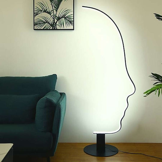 Atman LED Stehleuchte H156xB60cm. mit Einstellbarem Weißem Licht 5200lm Schwarz