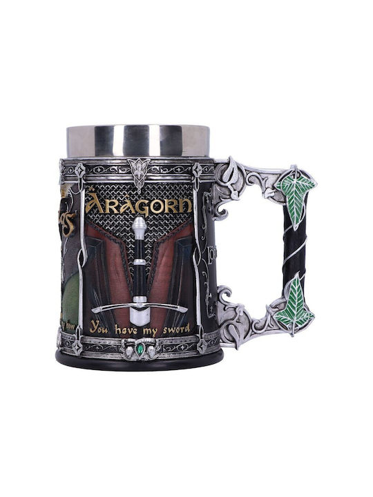 Nemesis Now Lord Rings Tankard Чаша за Бира от Неръждаема Стомана в Сив Цвят