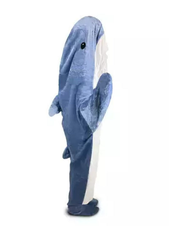 OikosHomeware Pijama întreagă pentru copii De iarnă Shark Blue Καρχαρίας