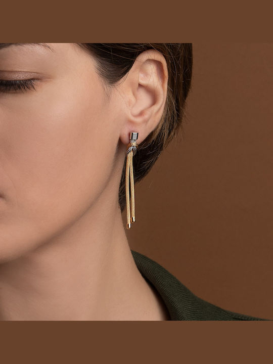 George Art Jewels Σκουλαρίκια από Ασήμι Επιχρυσωμένα
