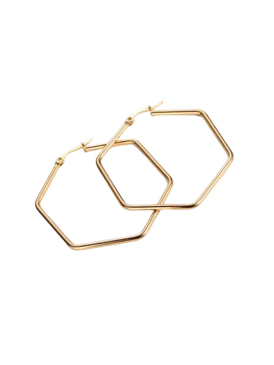 Scans Earrings Hoops made of Steel Gold Plated