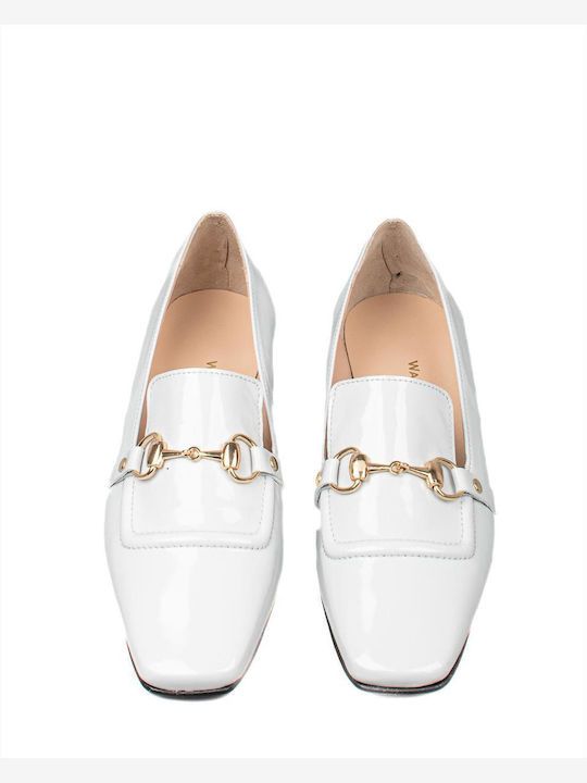 Leather Women's Loafers in Gray Color