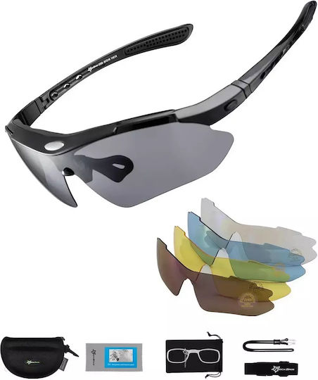 Rockbros Γυαλιά Ποδηλασίας με Μαύρο Σκελετό και Polarized Φακούς